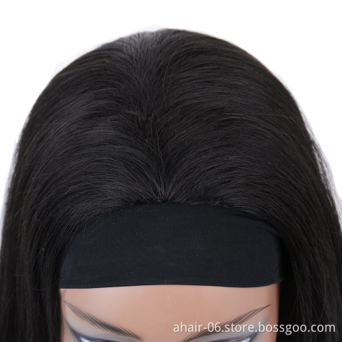 Fashionable 10A Nature Color Straight Head Band Wigs 10-28 Inch 100% Brazilian Human Hair Wholesale In Stock,100% Human Hair